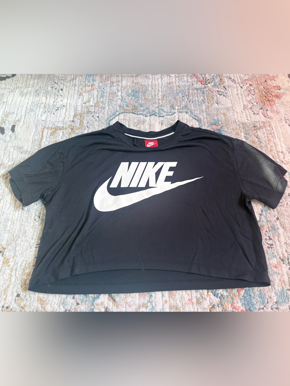 3/$25 Nike Black Tee with White Swoosh Logo